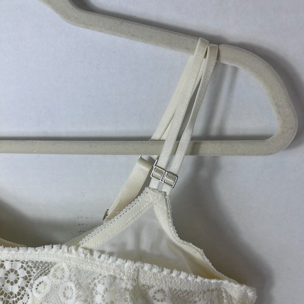 Aerie Real Power Women's Ivory Lace Wireless Convertible Push-Up Bra Size 38C - Picture 7 of 14